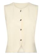 Basia-M Tops T-shirts & Tops Sleeveless Cream MbyM