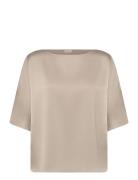 Cecilia Blouse Tops Blouses Short-sleeved Beige Balmuir