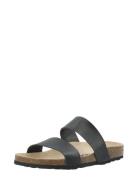 Twin Strap Slip In Flate Sandaler Black Bianco