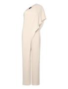 Cape Georgette -Shoulder Jumpsuit Bottoms Jumpsuits Beige Lauren Ralph...