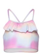 Bikini Top With Frill Aop Bikini Purple Lindex