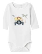Nbmhollow Ls Body Box Langermet Bodysuit White Name It
