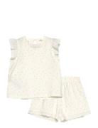 Floral Cotton Pyjamas Pyjamas Sett White Mango