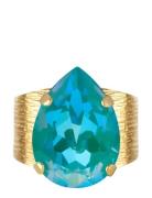 Classic Drop Ring Gold Ring Smykker Blue Caroline Svedbom