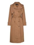 Over D Cotton Trench Coat Trench Coat Kåpe Beige Lexington Clothing