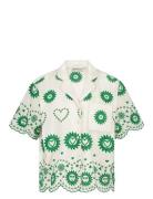Brielle Blouse Tops Shirts Short-sleeved White Fabienne Chapot