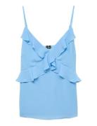 Vmamina Singlet Frill Top Wvn Exp Tops Blouses Sleeveless Blue Vero Mo...