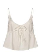 Cotton Poplin Tie-Front Pyjama Top Pyjamas White Monki