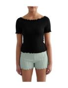 Tulip Short Sleeve Top Tops T-shirts & Tops Short-sleeved Black Aim´n