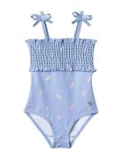 Swimsuit Selma Badedrakt Badetøy Blue Wheat