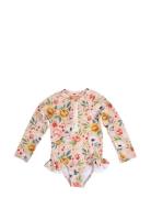 Vilje – Uv-Dragt 1-2 År – Ocean Blossom Badedrakt Badetøy Pink Filibab...