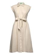 Dress Knelang Kjole Cream United Colors Of Benetton