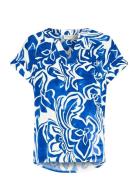 Frloren Bl 2 Tops Blouses Short-sleeved Blue Fransa