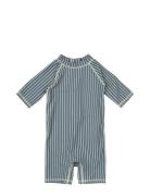 Swimjumpsuit Printed Badedrakt Badetøy Blue Petit Piao