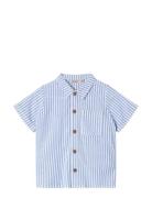 Vira Ss Shirt Tops Shirts Short-sleeved Shirts Blue Fliink