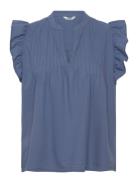 Gemala-M Tops Blouses Sleeveless Blue MbyM