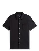 Open Knit Full Placket Reg Polo Tops Knitwear Short Sleeve Knitted Pol...