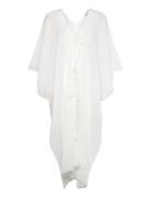 Semi-Transparent Kaftan With Bows Strandklær White Mango