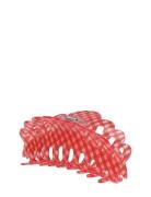 Emma Checkered Giga Accessories Hair Accessories Hair Claws Red SUI AV...