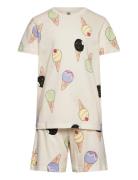 Pyjama Tee Shorts Set Aop Summ Pyjamas Sett Multi/patterned Lindex