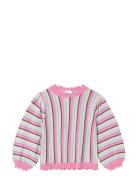 Bowie Stripe Ls Blouse Tops Blouses & Tunics Pink Fliink