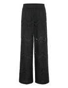 Gzbaylor Hw Pants Bottoms Trousers Wide Leg Black Gestuz