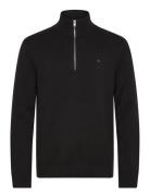 Tjm Slm Ess Light ¼ Zip Swtr Ext Tops Knitwear Half Zip Jumpers Black ...