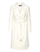 Belted Wool-Blend Wrap Coat Ullfrakk Frakk Cream Lauren Ralph Lauren