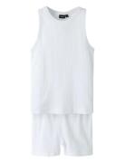 Nlfnomina Sl Night Set Pyjamas Sett White LMTD