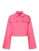 Pcsvala Denim Jacket Dongerijakke Denimjakke Pink Pieces