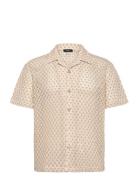 Sterling Tops Knitwear Short Sleeve Knitted Polos Beige Reiss