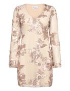 Joanette Dress Kort Kjole Beige Noella