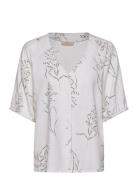 Fqlaluna-Blouse Tops Blouses Short-sleeved White FREE/QUENT
