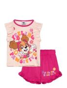 T Shirt + Short Sets Sets With Short-sleeved T-shirt Pink Paw Patrol
