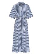 Astrid Striped Dress Knelang Kjole Navy Newhouse
