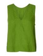 Slflinna Sl Reversible Linen Top B Tops T-shirts & Tops Sleeveless Gre...