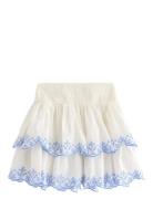 Skirt Flounces And Smock Embr Dresses & Skirts Skirts Short Skirts Whi...