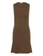 Gathered Jersey Mini Dress Kort Kjole Brown Monki