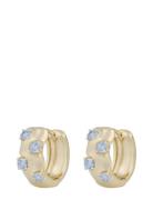 Jen St Wide Ring Ear G/Light Blue - Accessories Jewellery Earrings Hoo...