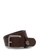 Logo-Keeper Leather Belt Belte Brown Lauren Ralph Lauren