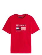 Americana Monotype Flag Box Tee Tops T-shirts Short-sleeved Red Tommy ...