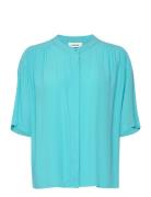 Sllayna Shirt Ss Tops Blouses Short-sleeved Green Soaked In Luxury