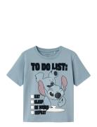Nmmjudd Stitch Nreg Ss Top Wdi Tops T-shirts Short-sleeved Blue Name I...