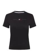 Tjw Slim Tj Us Linear Ss Tee Tops T-shirts & Tops Short-sleeved Black ...
