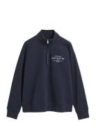 Graphic Half Zip Sweat Tops Sweat-shirts & Hoodies Sweat-shirts Navy G...