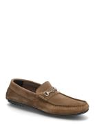 Biafrankie Sneffle Loafer Suede Mokasiner Lave Sko Brown Bianco