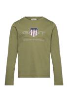 Archive Shield Ls T-Shirt Tops T-shirts Long-sleeved T-shirts Khaki Gr...