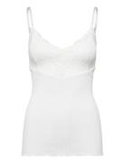 Rwbeatha Sl Strap Lace Top Tops Blouses Sleeveless White Rosemunde