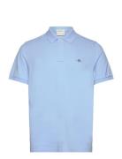 Reg Shield Ss Pique Polo Tops Polos Short-sleeved Blue GANT