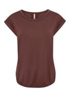 Sc-Marica Tops T-shirts & Tops Short-sleeved Brown Soyaconcept